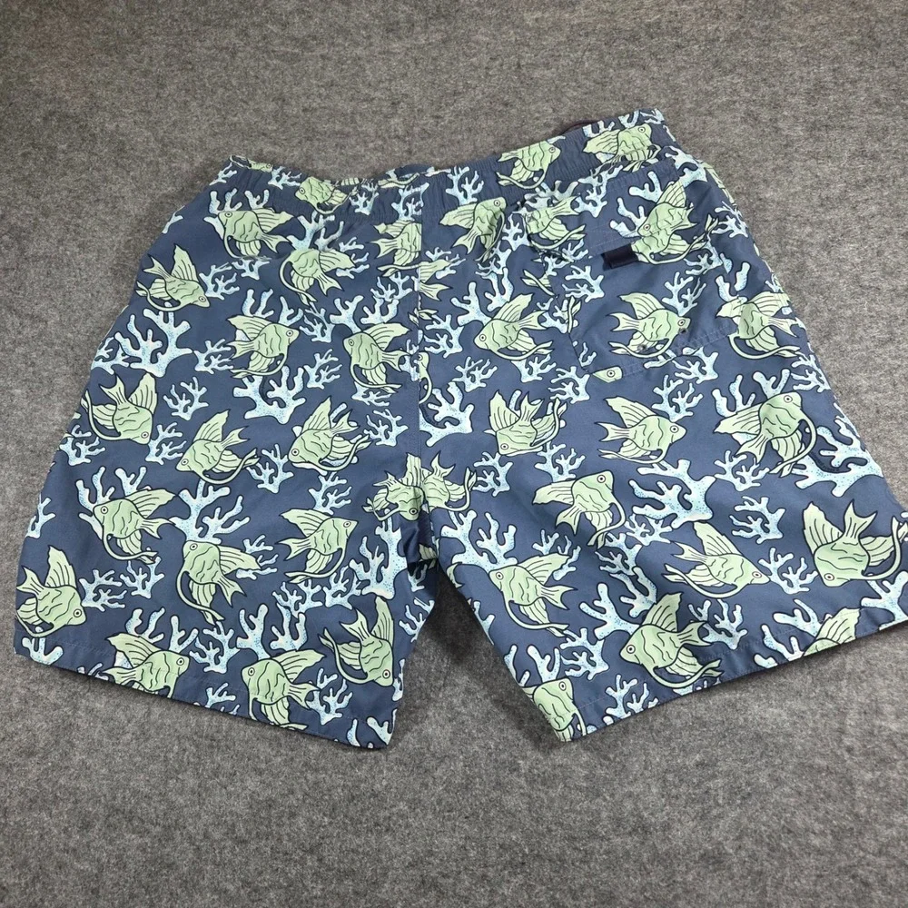 Vineyard Vines Swim Trunks Sea Life Print Blue‎ Green Mens Large Lined  Chappy